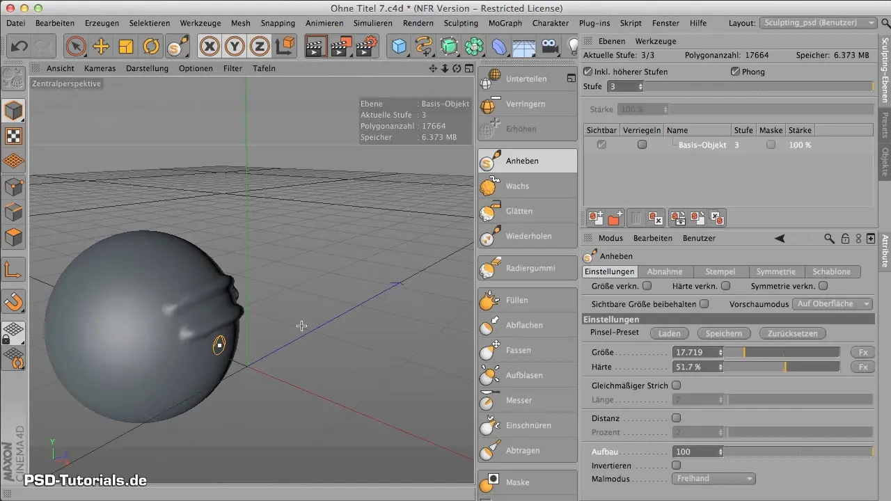 Opbouw en vervorming in sculpting met CINEMA 4D