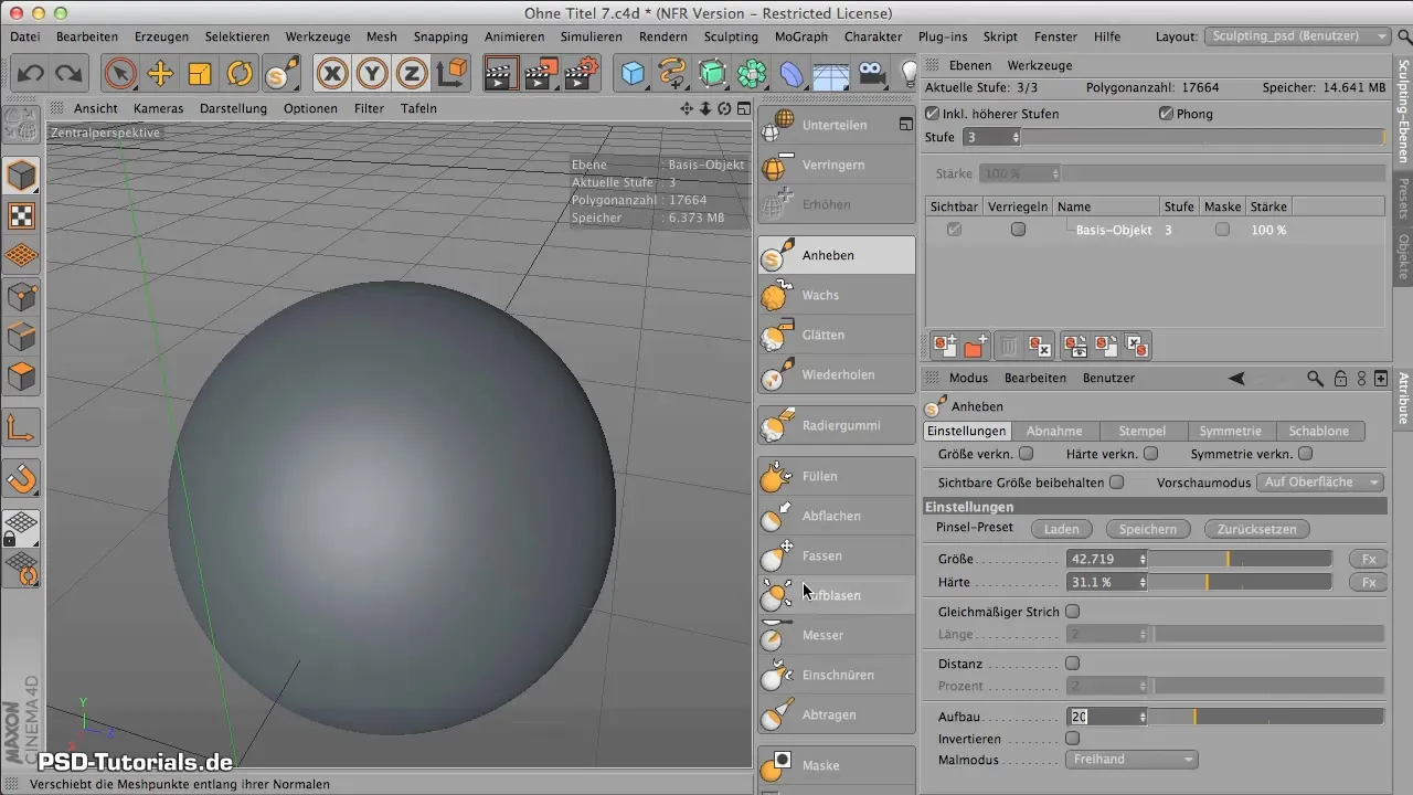 Opbouw en vervorming in sculpting met CINEMA 4D