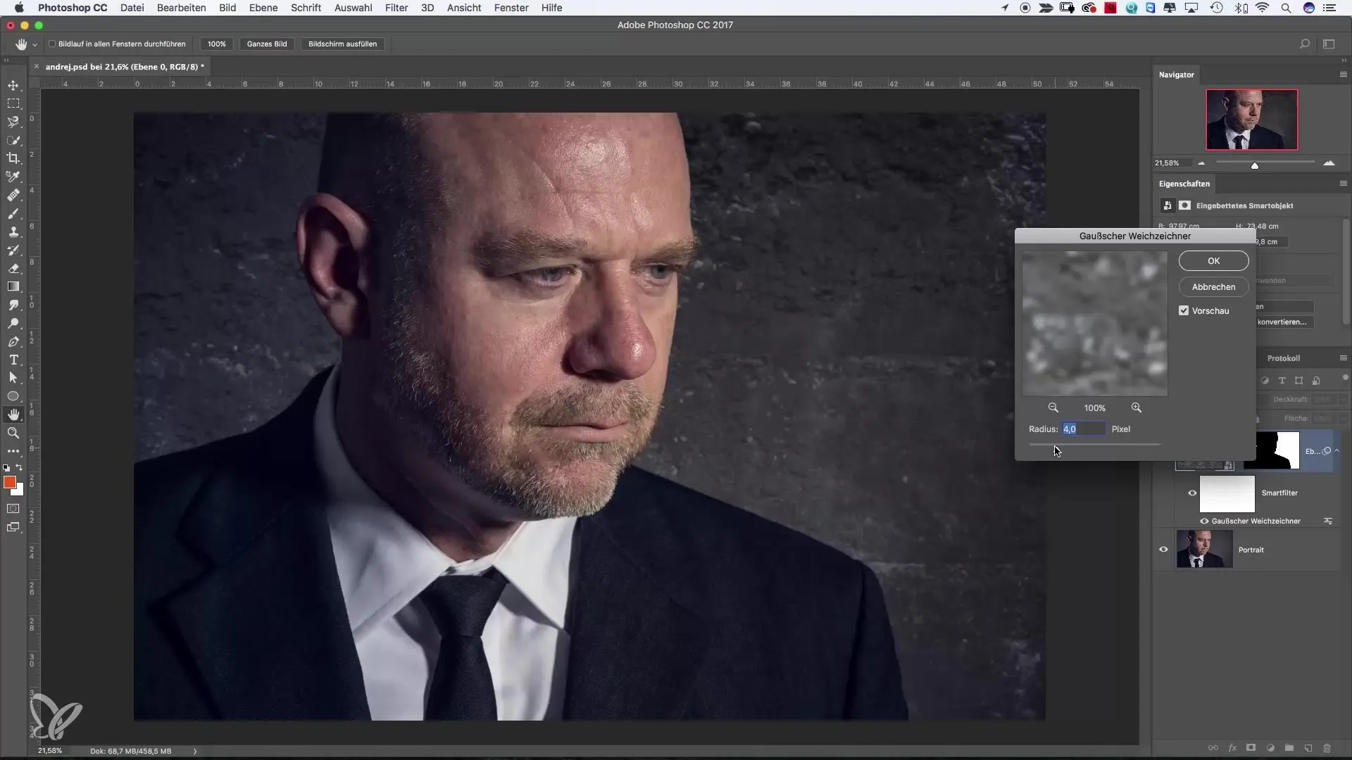 Hallitse terävyys- ja pehmennyssuodattimia Photoshopissa
