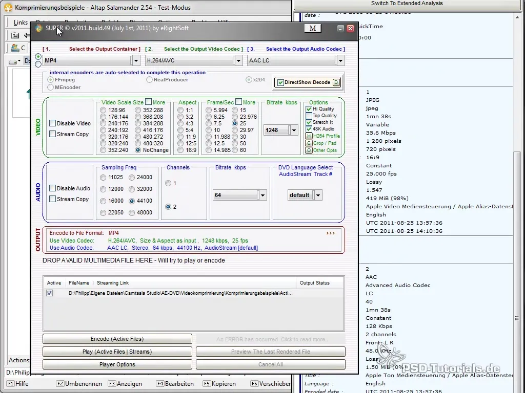 Comprimere efficientemente la qualità del video e la dimensione del file