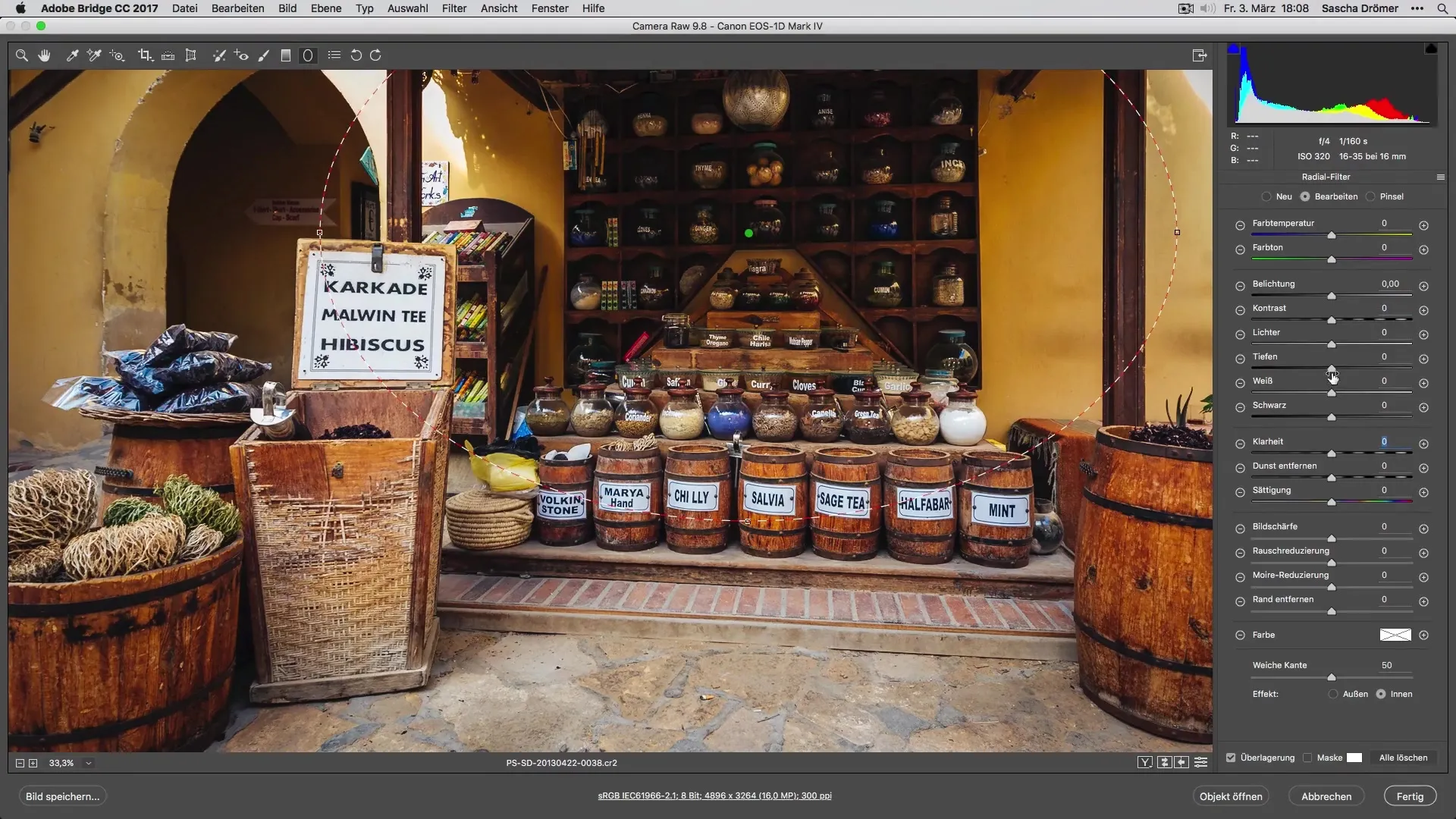 Optimize quick raw development for vacation photos