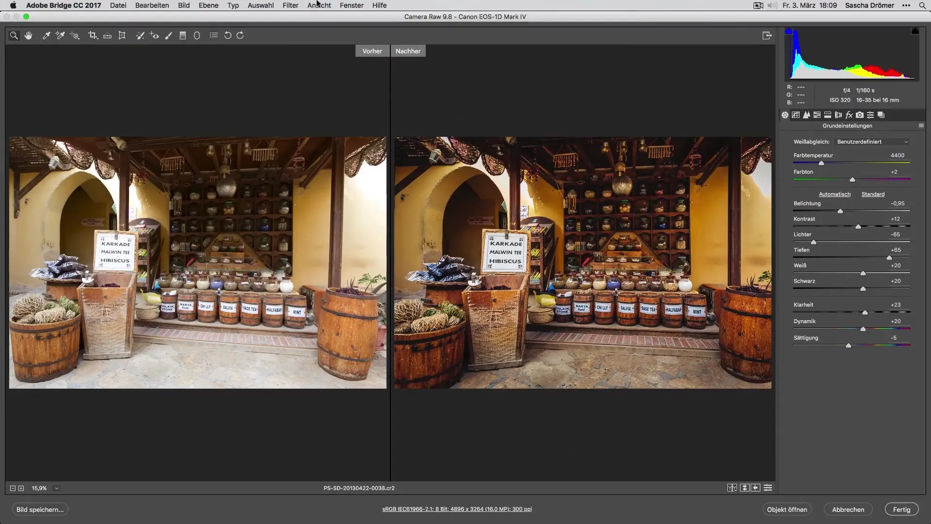 Make optimal use of quick raw development for vacation photos