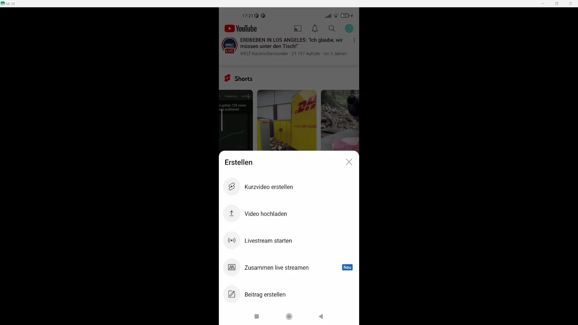 휴대 전화에서 단계별로 간편하게 YouTube 단편 업로드하기