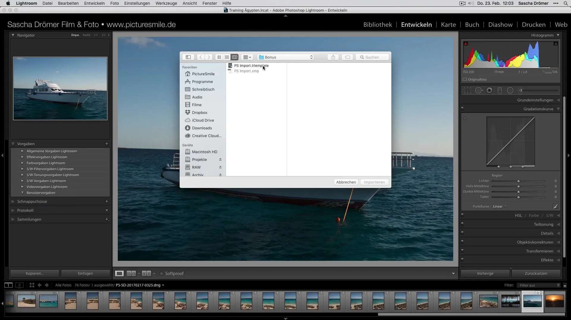 Importare e applicare i Presets in Lightroom