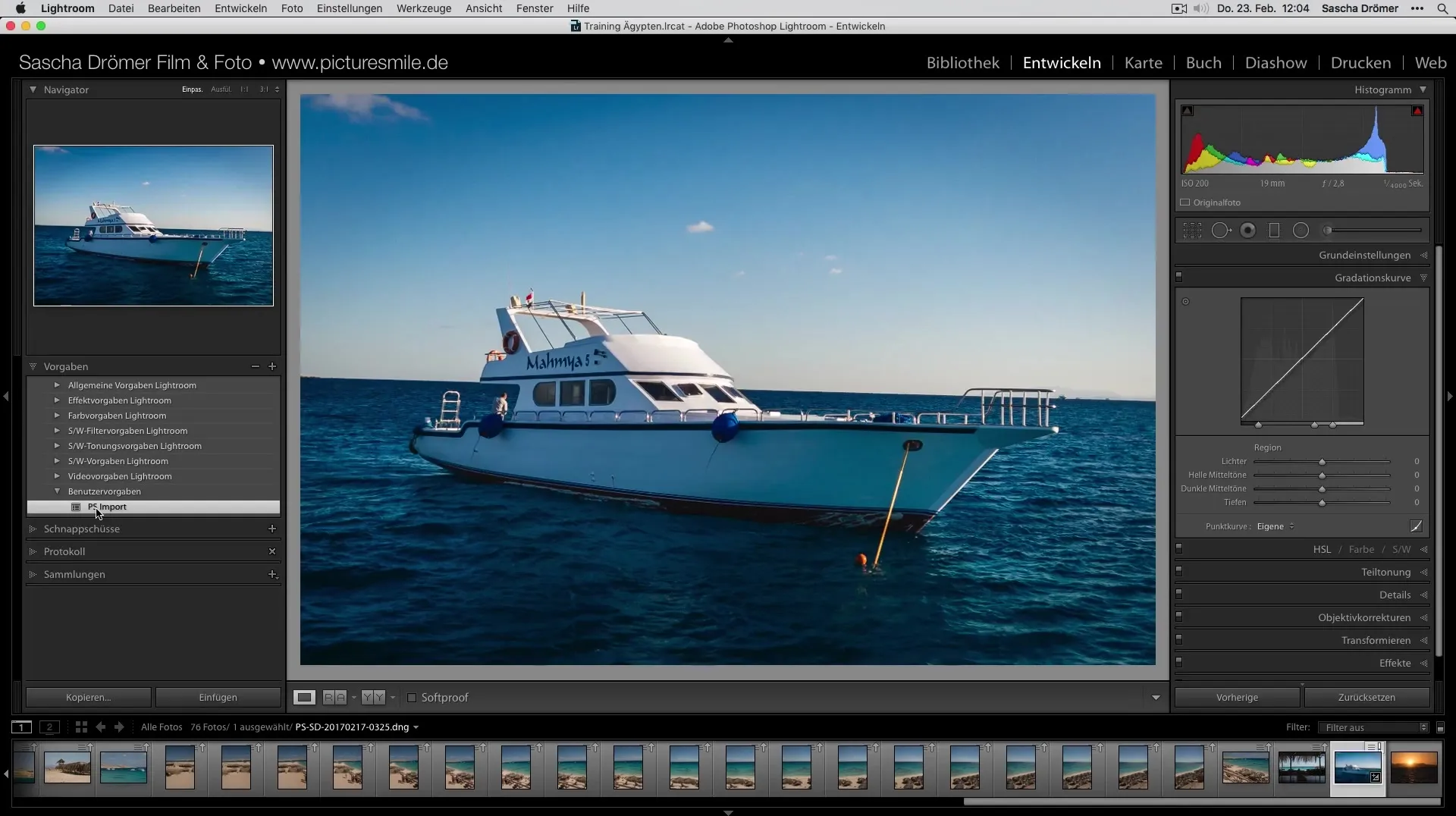 Importare e applicare i presets in Lightroom