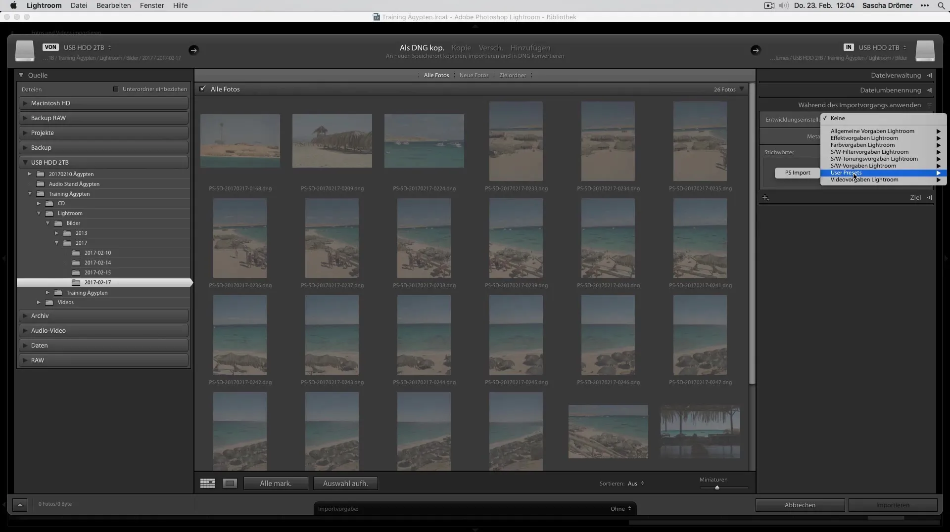 Importare e applicare i presets in Lightroom