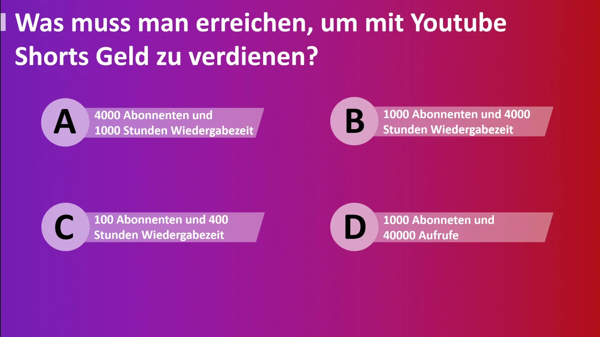 YouTube 단편으로 성공 극대화: 지식을 심화할 수 있는 퀴즈