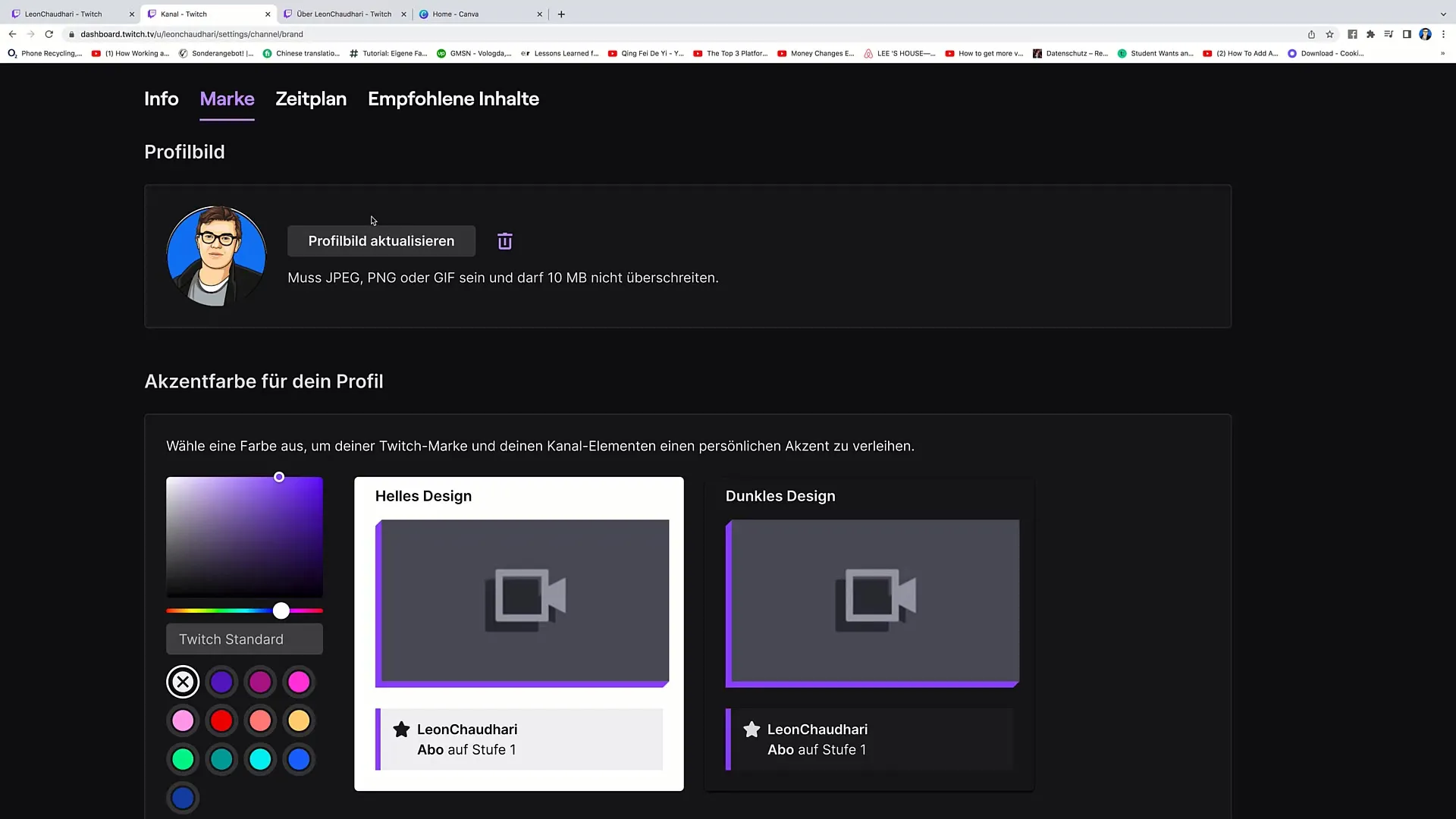 Guide pour créer une image de profil Twitch