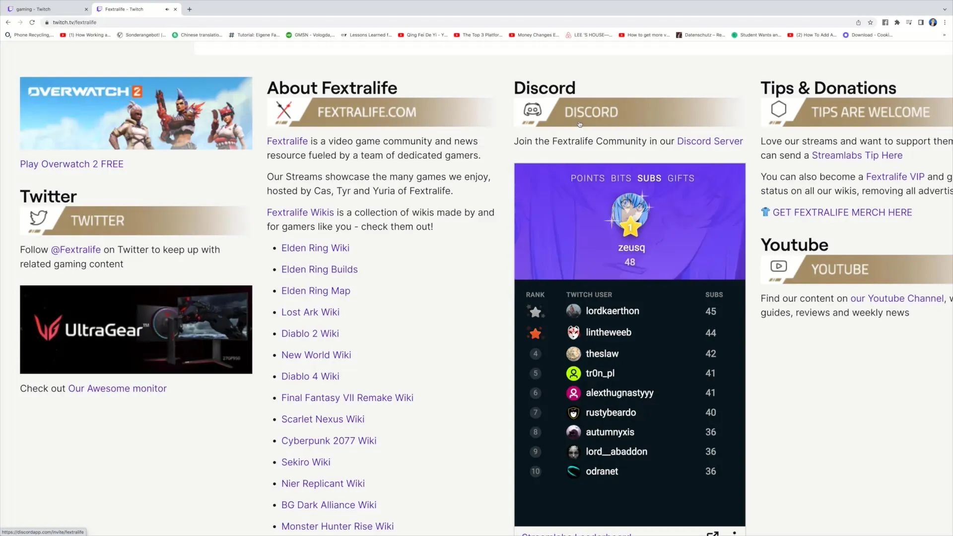 The full understanding of the streamer profile on Twitch
