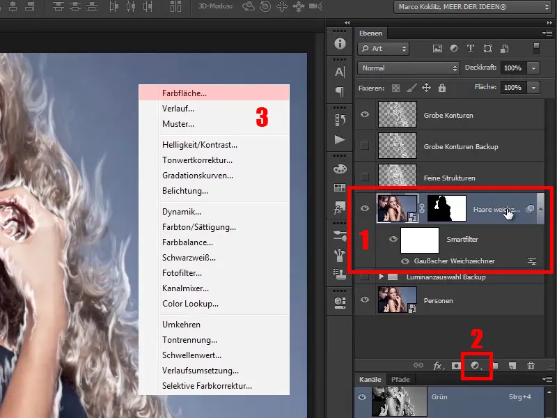 Photoshop composing - Fire and ice - Part 04: Darkening the background and preparing the colors