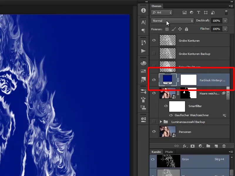 Photoshop composing - Fire and ice - Part 04: Darkening the background and preparing the colors