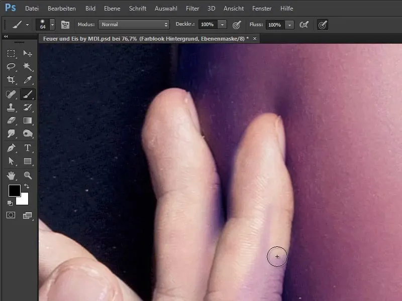 Photoshop composing - Fire and ice - Part 04: Darkening the background and preparing the colors