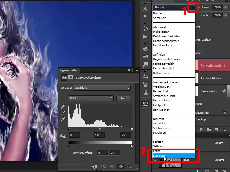 Photoshop composing - Fire and ice - Part 04: Darkening the background and preparing the colors