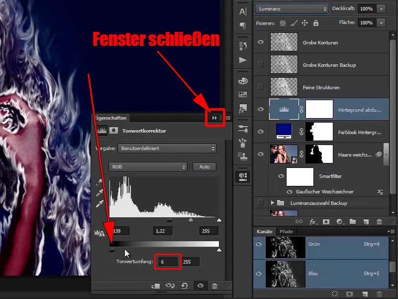 Photoshop composing - Fire and ice - Part 04: Darkening the background and preparing the colors
