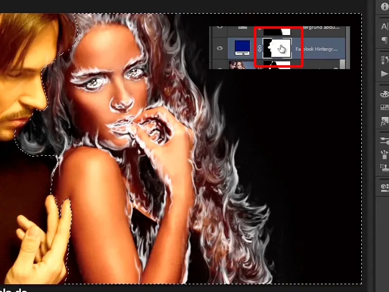 Photoshop composing - Fire and ice - Part 04: Darkening the background and preparing the colors