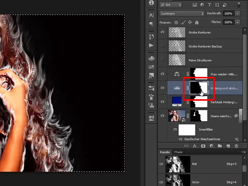 Photoshop composing - Fire and ice - Part 04: Darkening the background and preparing the colors