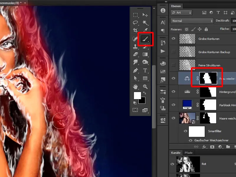 Photoshop composing - Fire and ice - Part 04: Darkening the background and preparing the colors