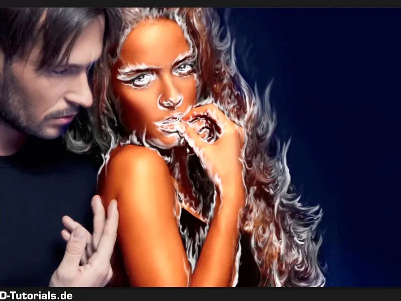 Photoshop composing - Fire and ice - Part 04: Darkening the background and preparing the colors