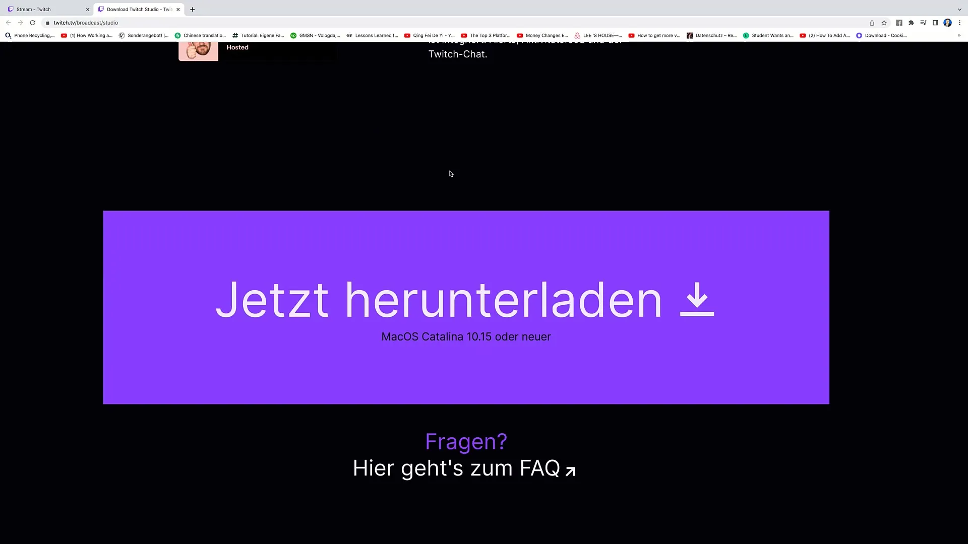 Instructions for downloading Twitch Studio