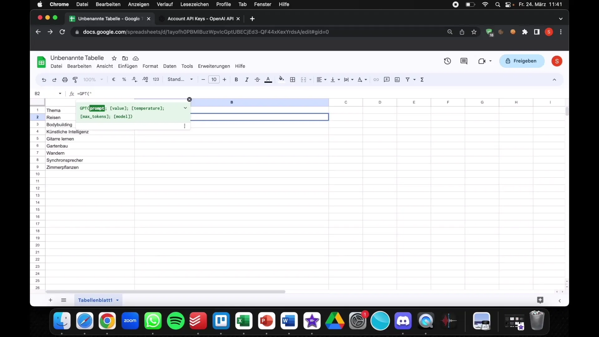 AI pre dáta: Tabuľky Google - prepojenie s ChatGPT