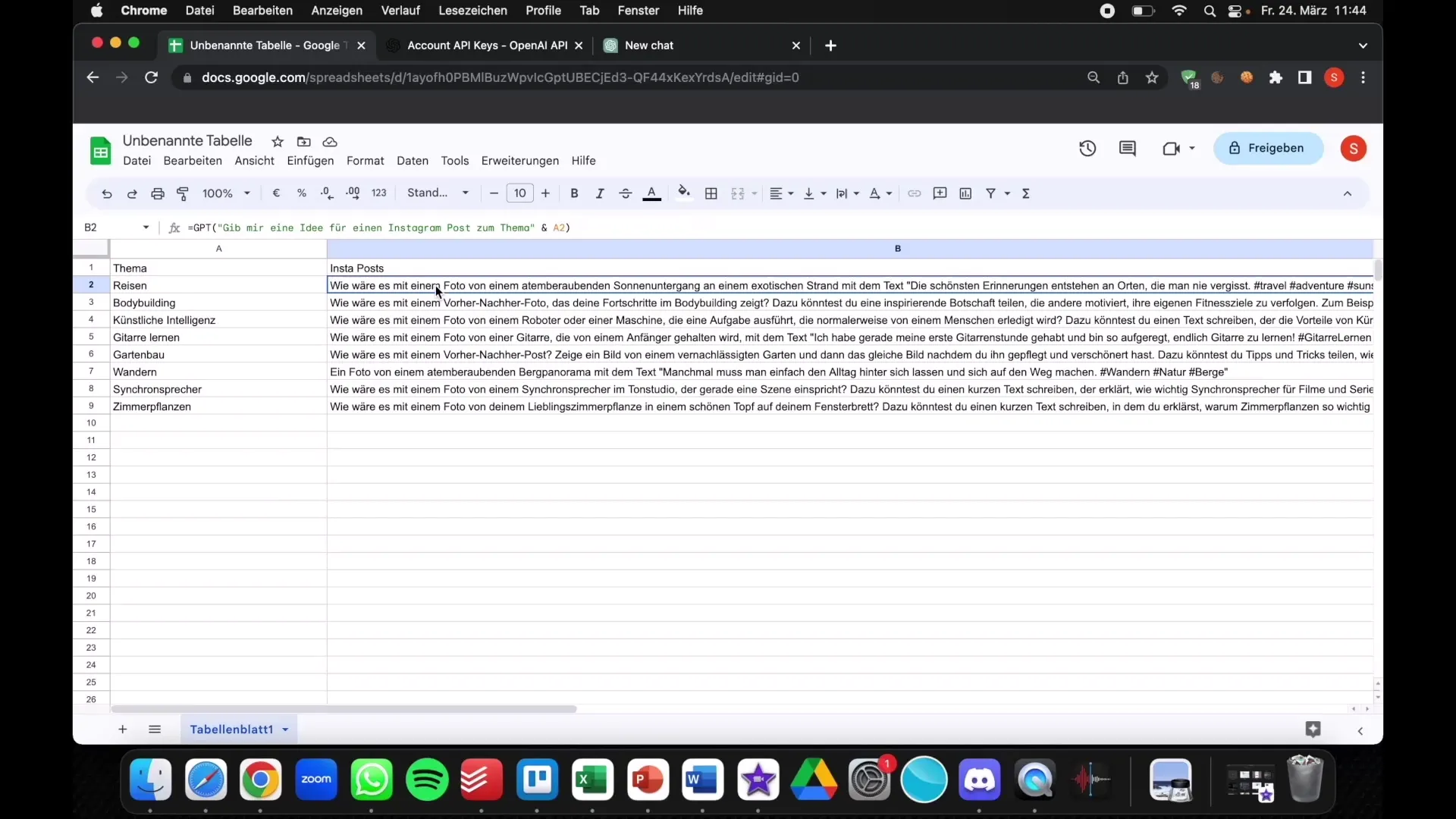 AI pre dáta: Tabuľky Google - prepojenie s ChatGPT