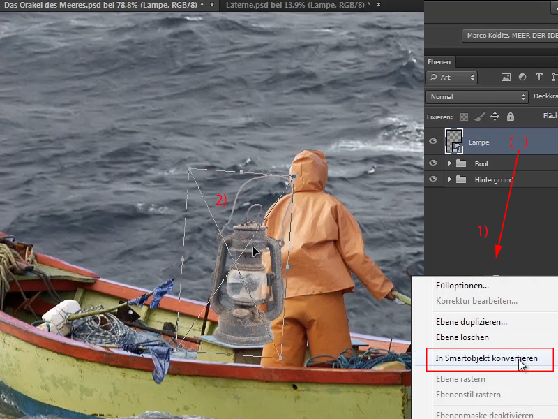 Photoshop-Composing - Das Orakel des Meeres - Teil 04: Lampe freistellen und zum Leuchten bringen