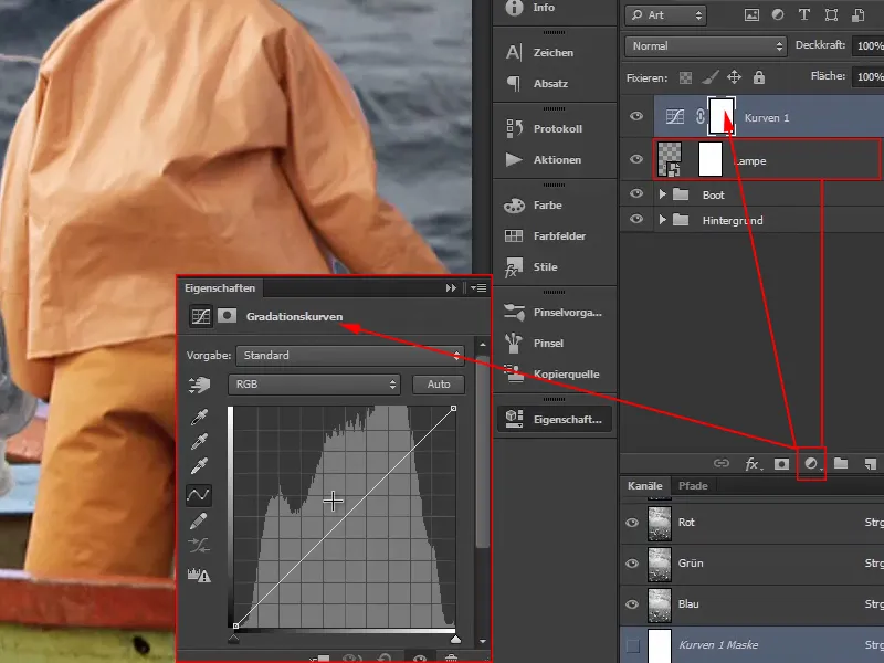 Menggabungkan Photoshop - Orakel Laut - Bagian 04: Membuang latar belakang lampu dan membuatnya menyala