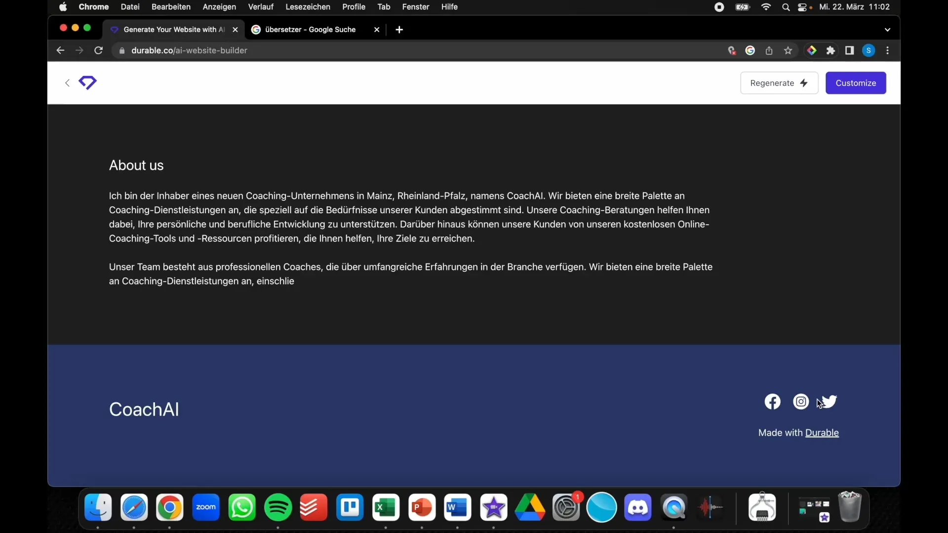 Uw eigen website in slechts 30 seconden - zo eenvoudig is het met Durable