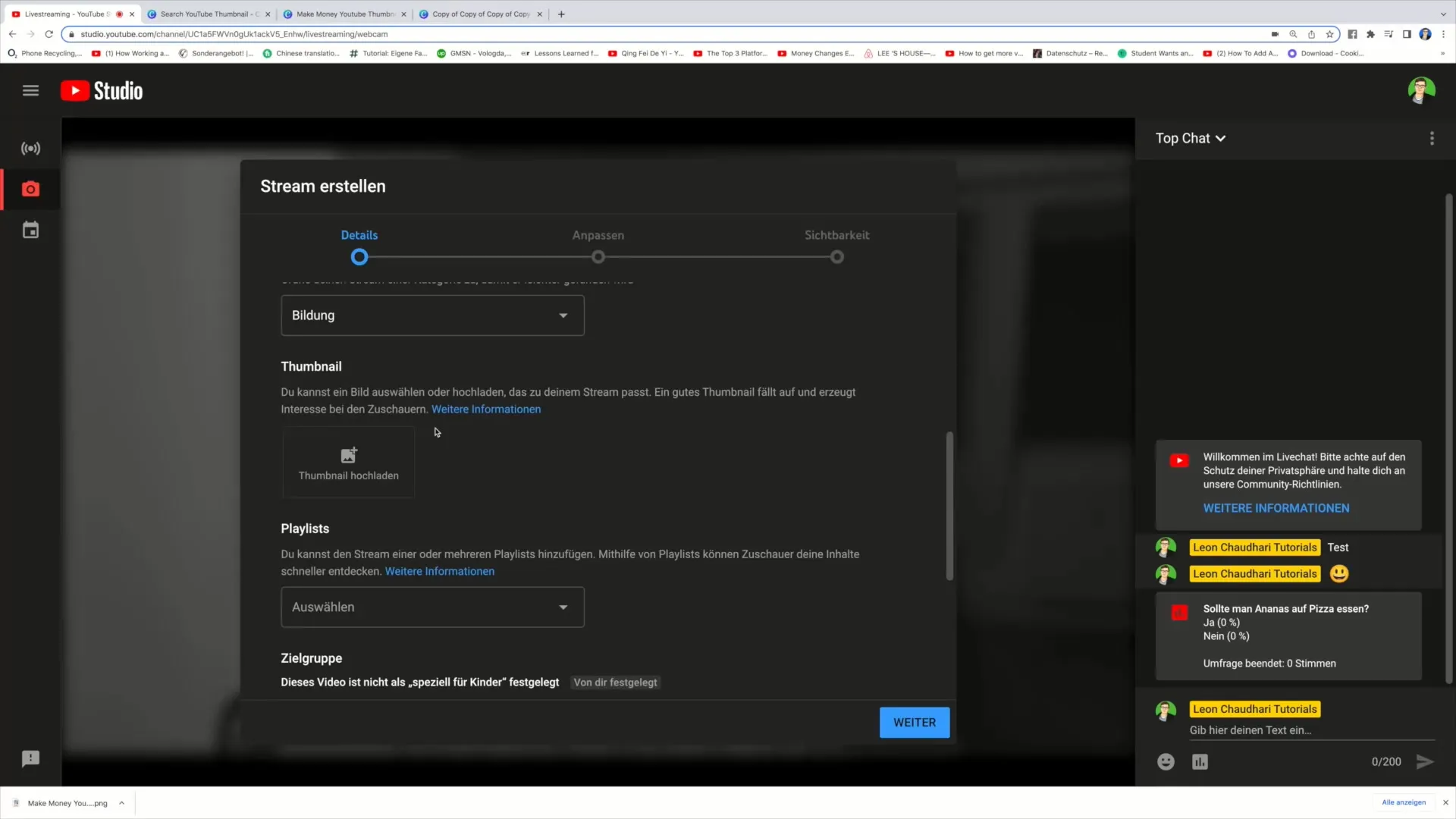 Create professional thumbnails for livestreams