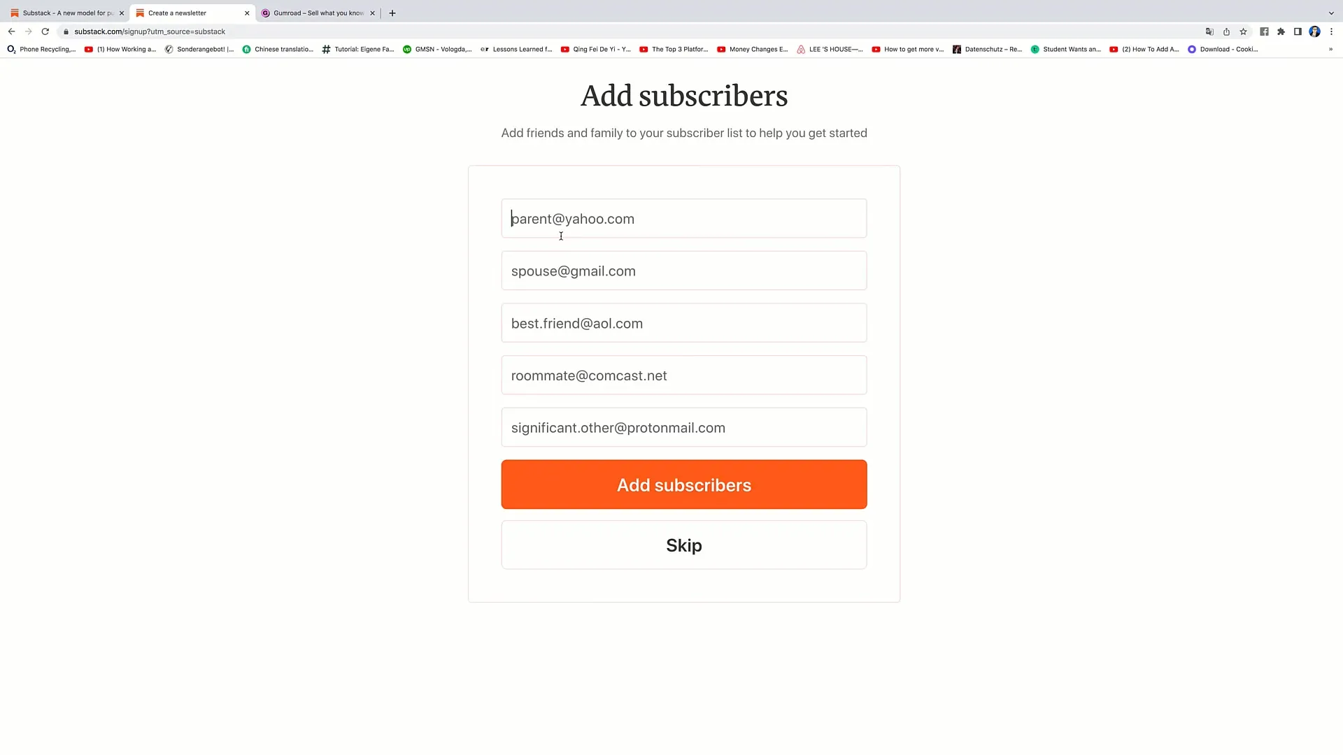 Livestreams ankündigen: Baue deine E-Mail-Liste mit Substack und Gumroad auf