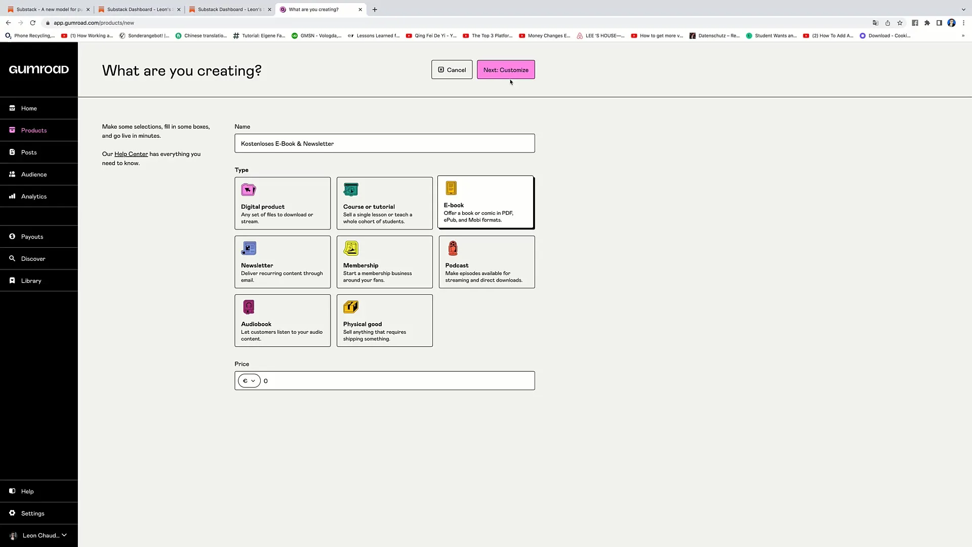 Livestreams ankündigen: Baue deine E-Mail-Liste mit Substack und Gumroad auf
