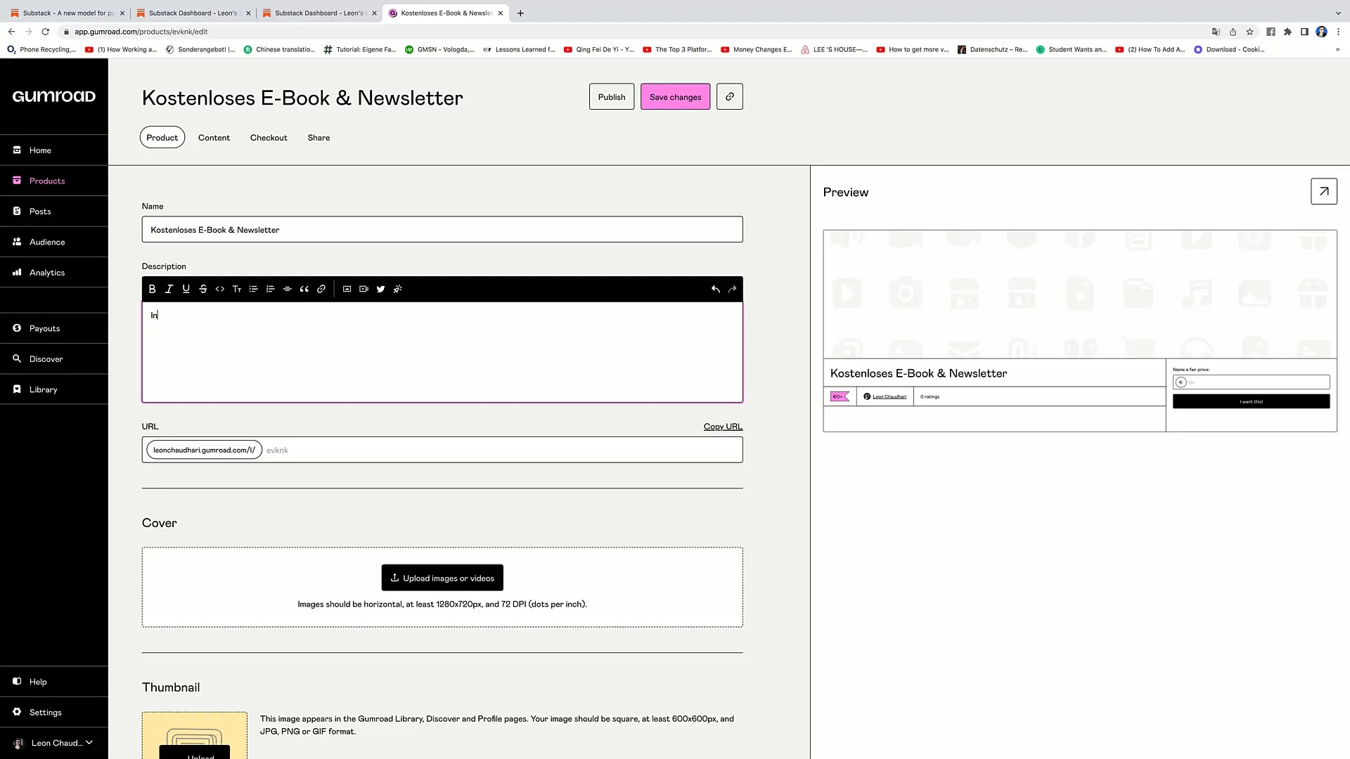 Livestreams ankündigen: Baue deine E-Mail-Liste mit Substack und Gumroad auf