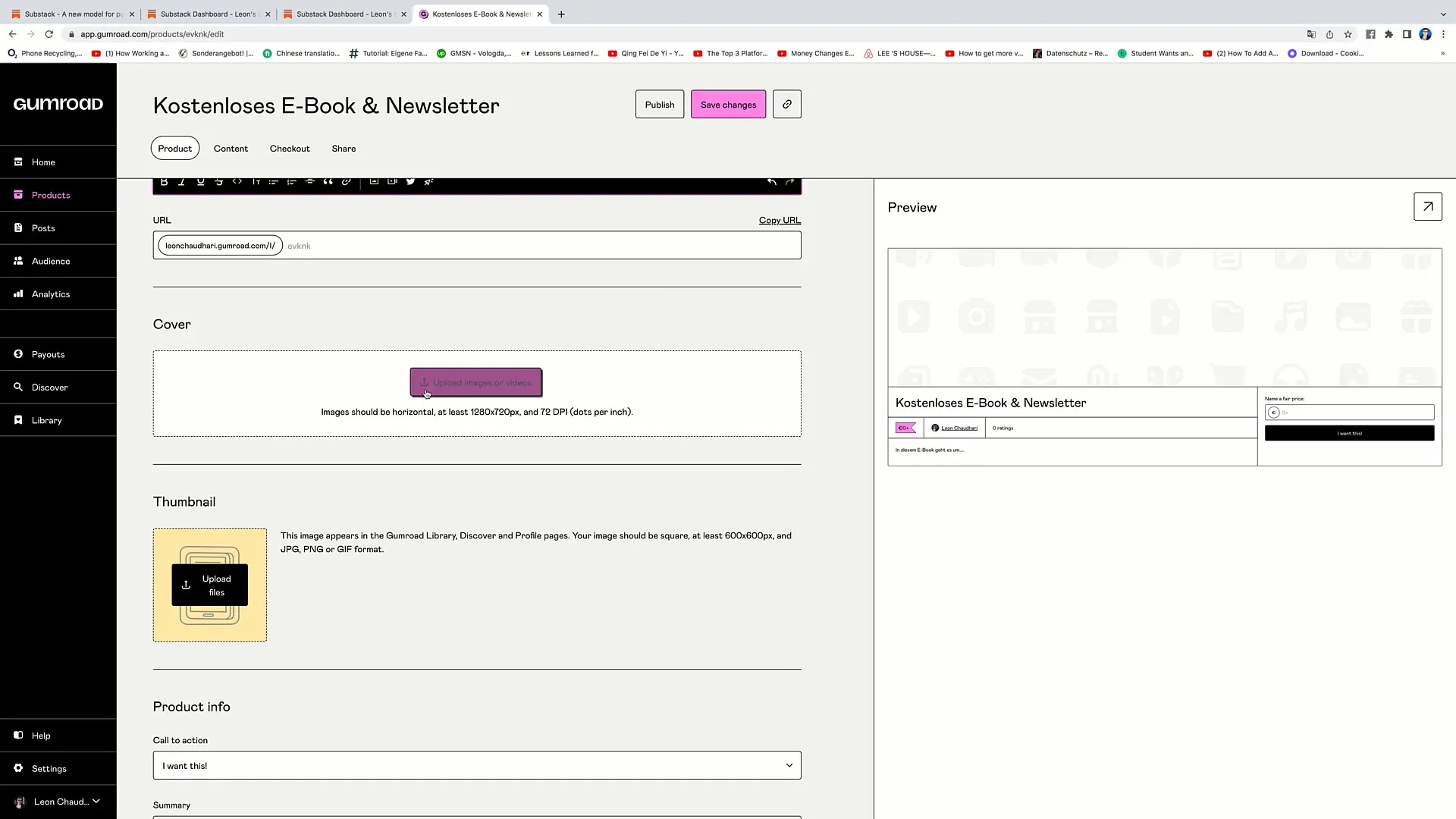 Livestreams ankündigen: Baue deine E-Mail-Liste mit Substack und Gumroad auf