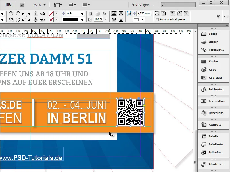 Plakat gestalten in Adobe InDesign - Teil 4: QR-Code und Texturen erstellen