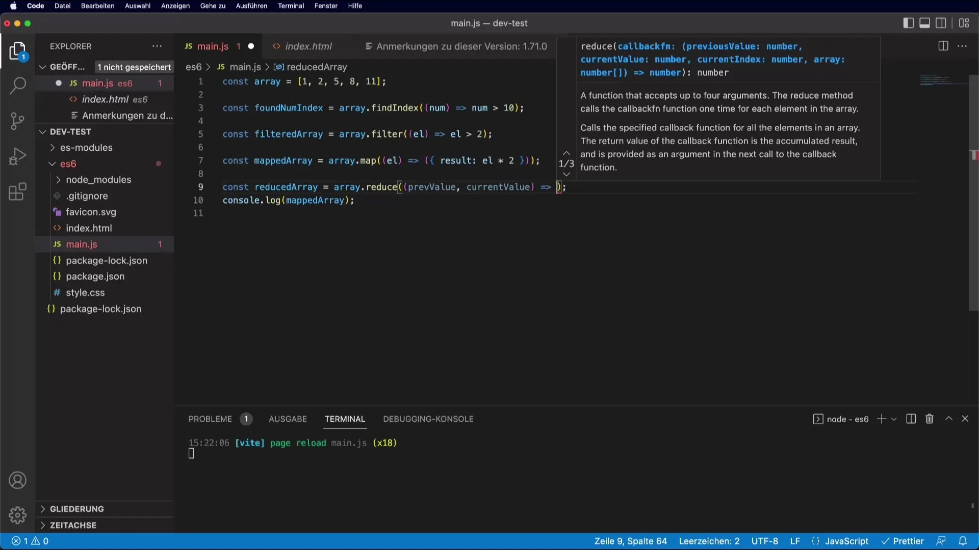 Χρησιμοποιήστε χρήσιμες Array-Funktionen στη JavaScript