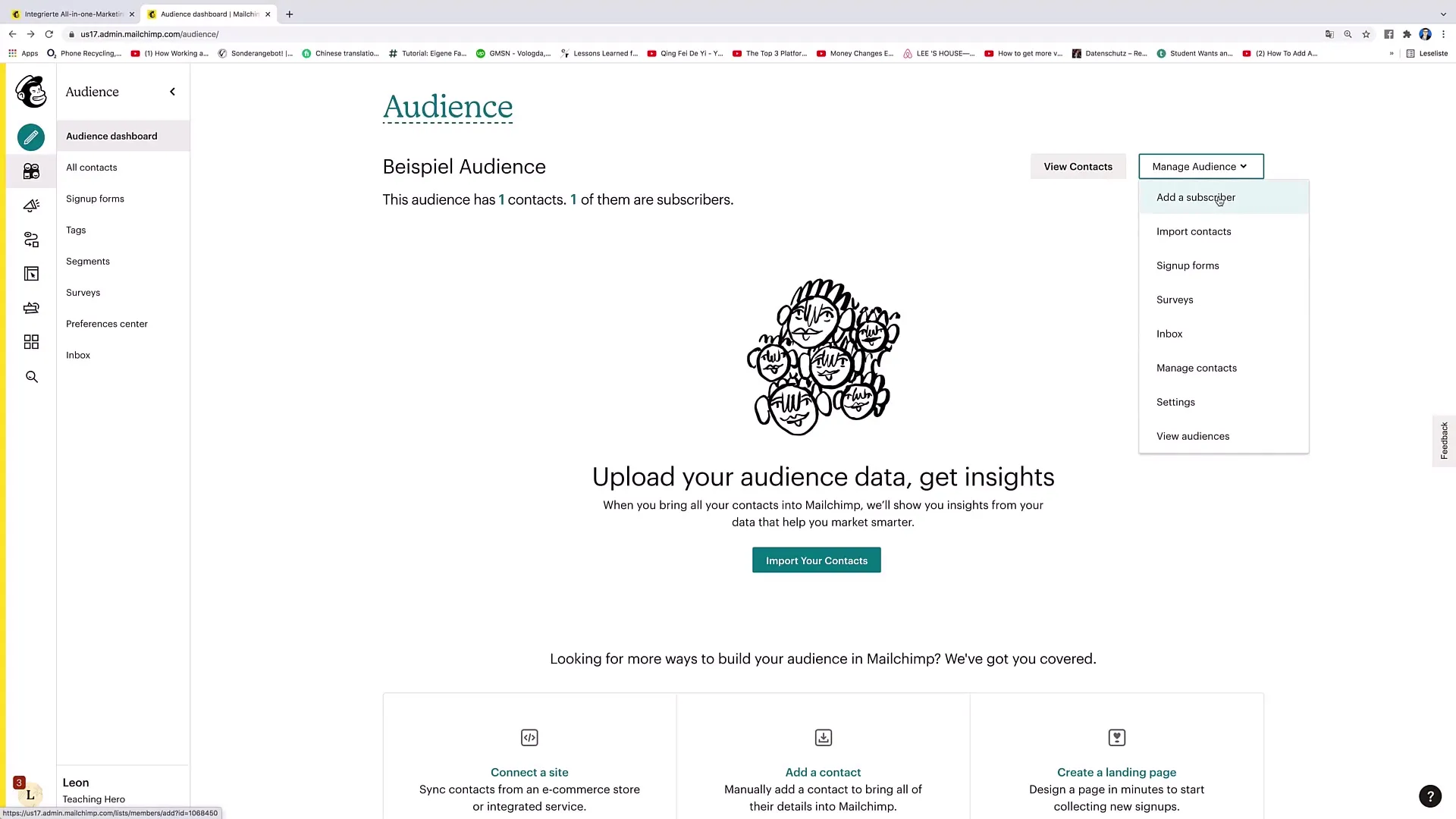 Tworzenie odbiorców w Mailchimp – instrukcja krok po kroku