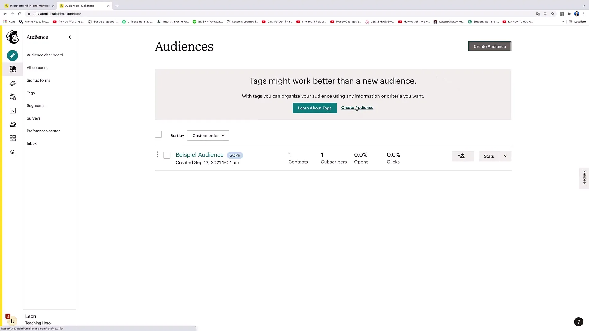 Tworzenie odbiorców w Mailchimp – instrukcja krok po kroku