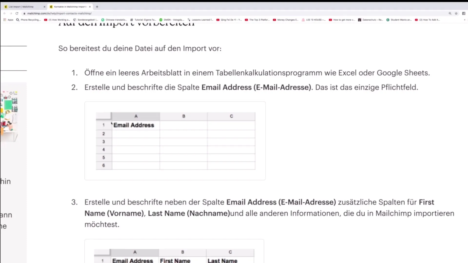 Importowanie adresów E-Mail w Mailchimp: instrukcja krok po kroku