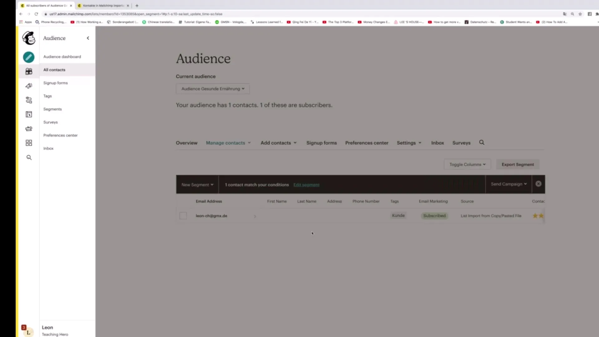 Эффективное соединение тегов и сегментов в Mailchimp