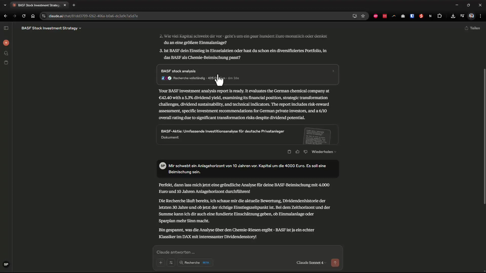 Claude AI come analista finanziario: Comprendere l’azione BASF Claude AI come analista finanziario: Comprendere l'azione BASF