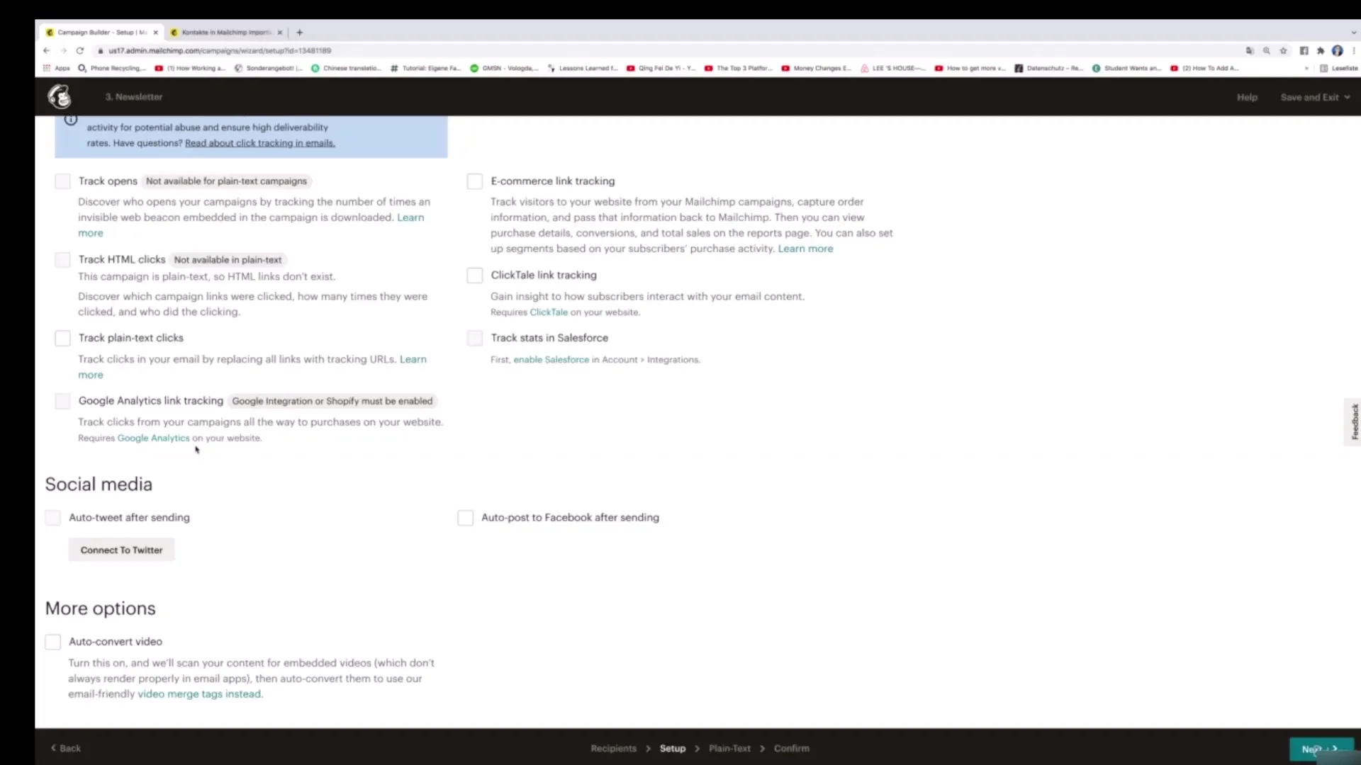 Vytvorenie newslettera v čistom texte pomocou Mailchimp