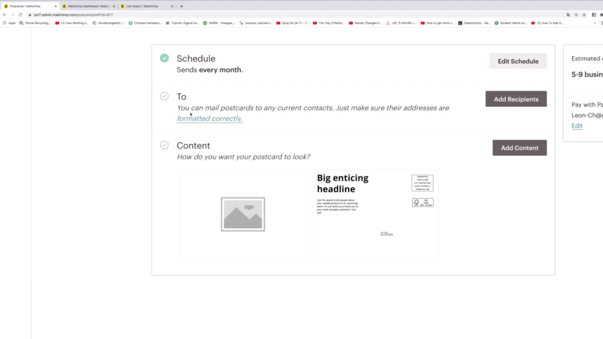 Posielanie pohľadníc jednoducho s Mailchimp