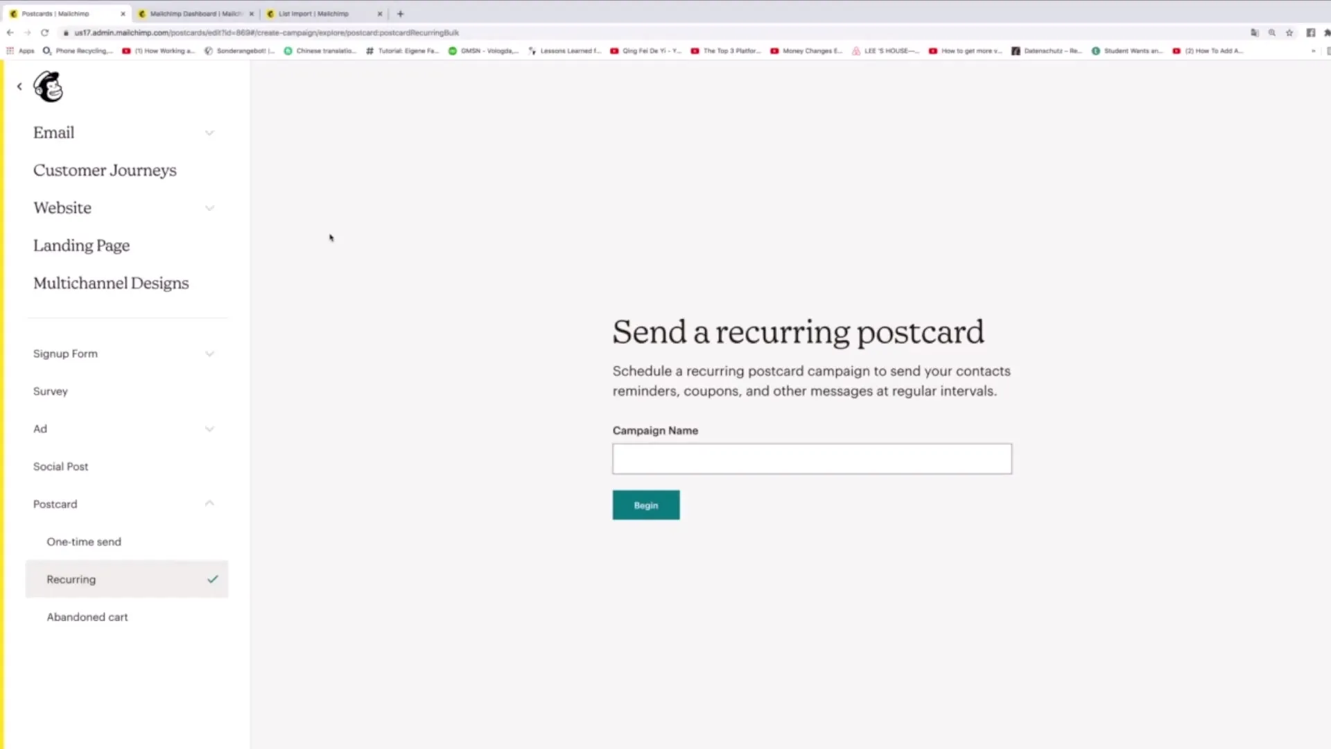 Posielanie pohľadníc s Mailchimp je jednoduché