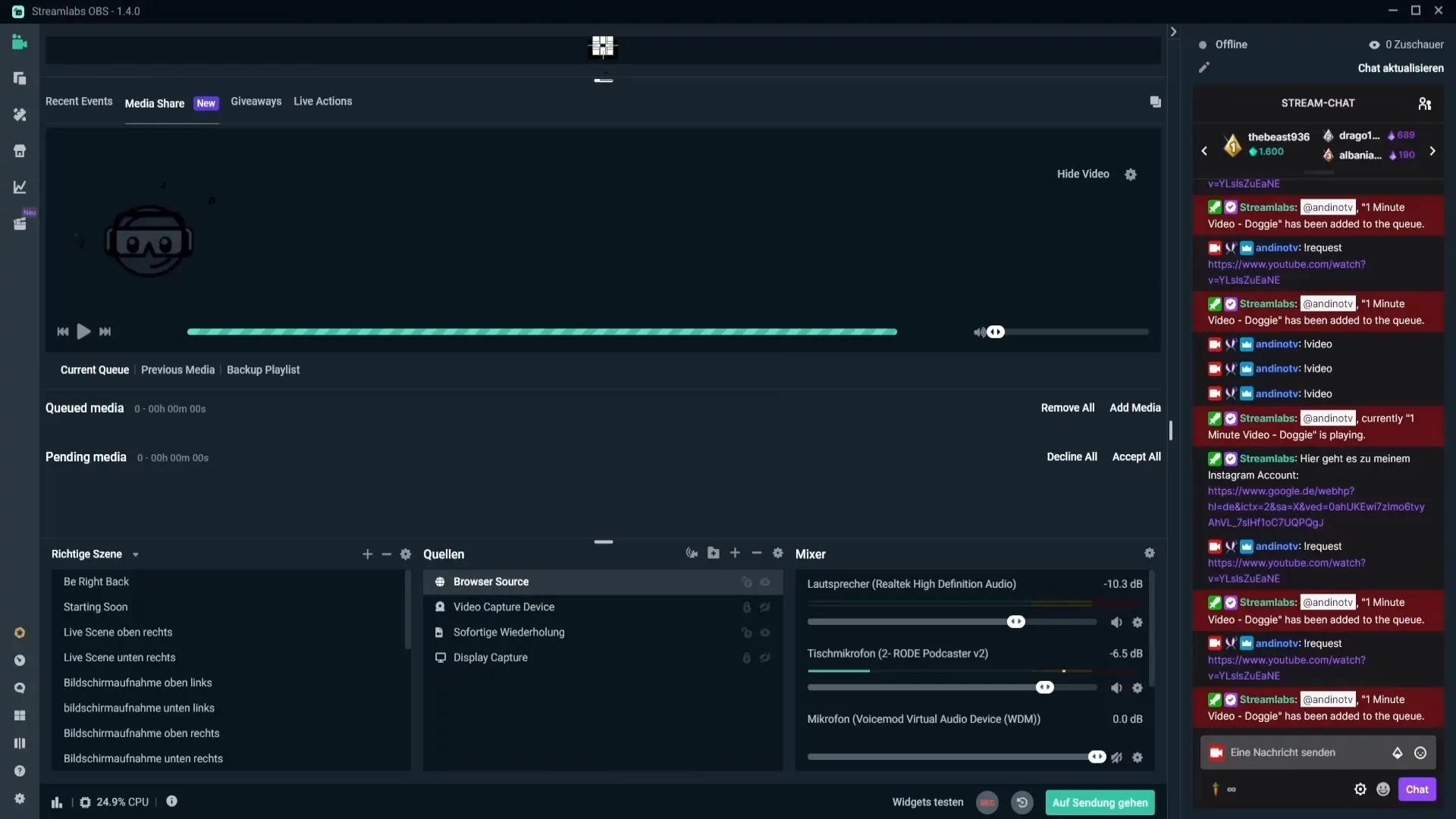 Configurar la liberación de medios en Streamlabs OBS Configuración de la liberación de medios en Streamlabs OBS