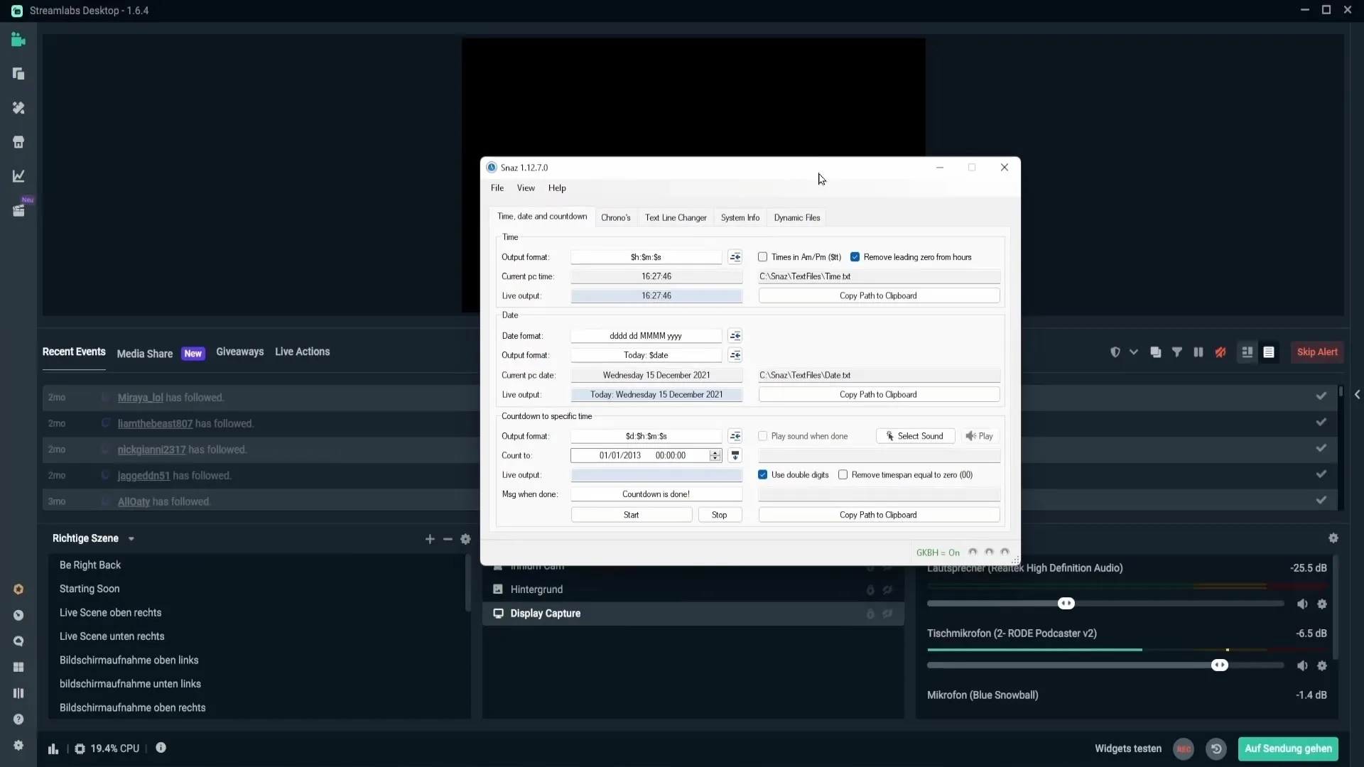 ¡Inserta la hora fácilmente en tu stream - Así funciona!