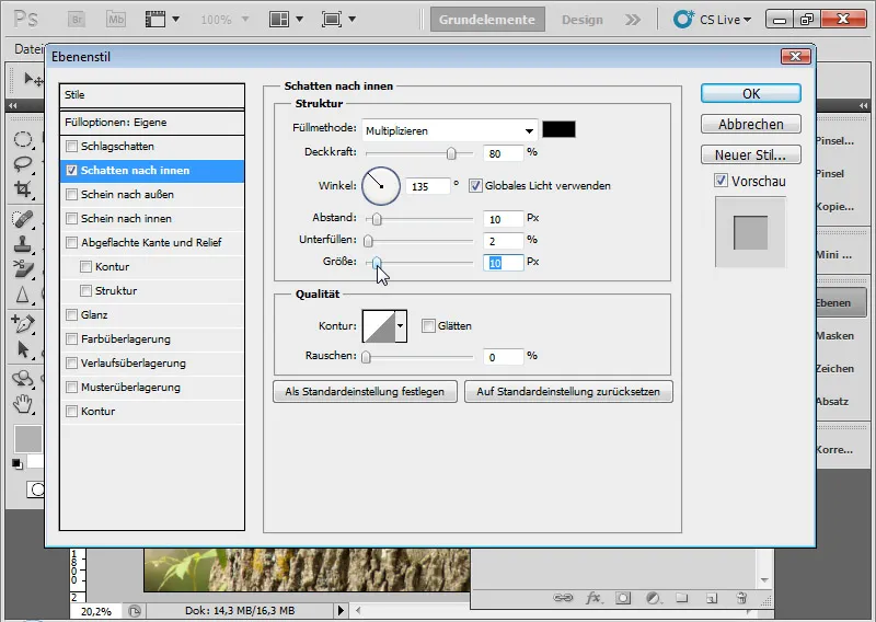 Graveringseffekt i tre for typografi og layout