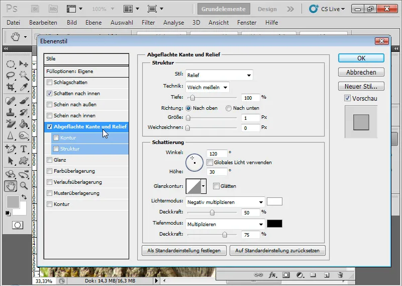 Graveringseffekt i tre for typografi og layout