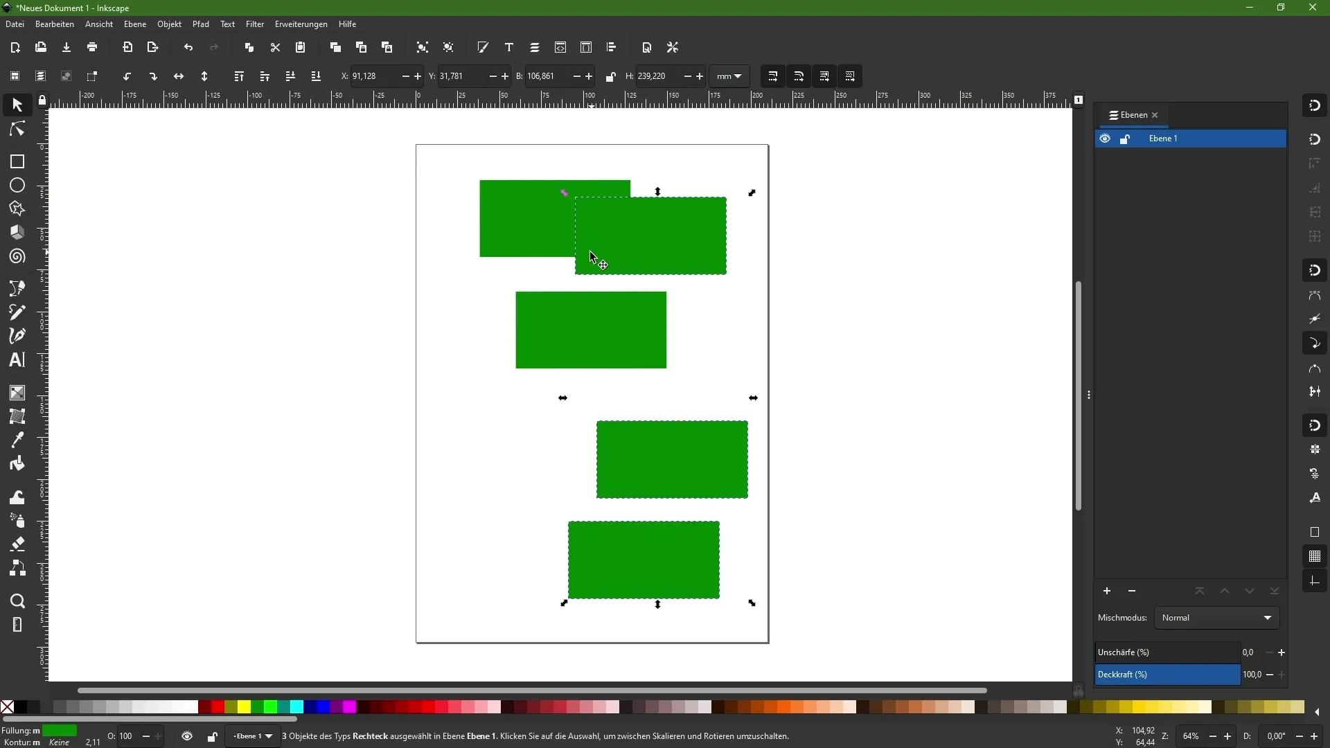 Effectively using the selection tool in Inkscape