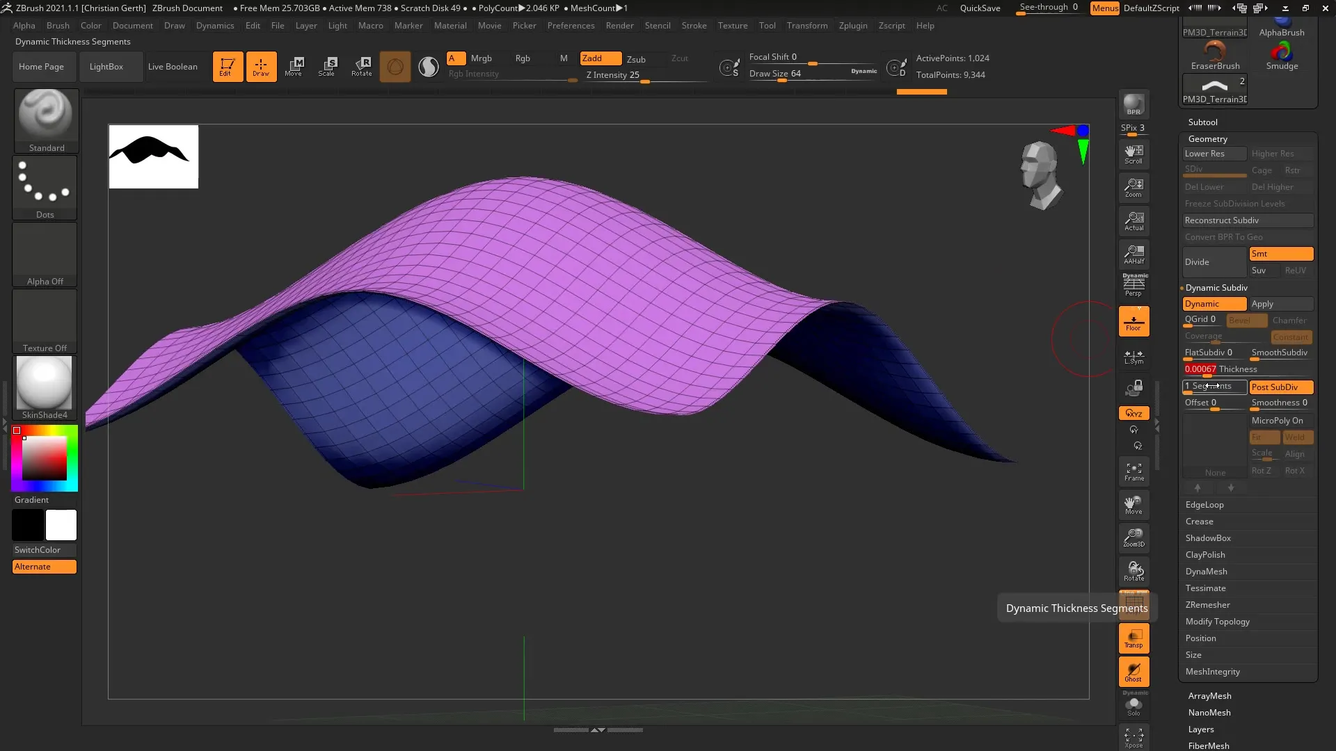 ZBrush 2021: Dynamic Thickness for Effective Mesh Design