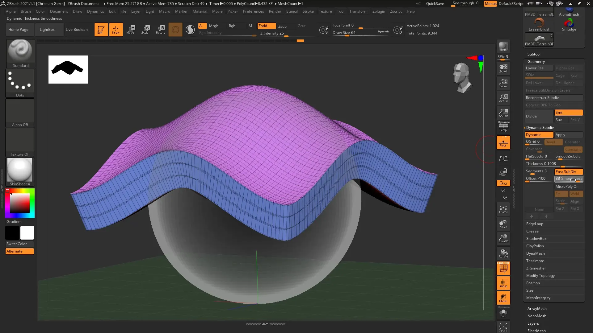 ZBrush 2021: Dynamic Thickness for Effective Mesh Design